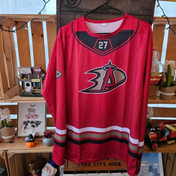 Mike Trout Los Angeles Angels x Anaheim Ducks NHL Hockey Sweater Jersey SGA XL - Picture 5 of 5